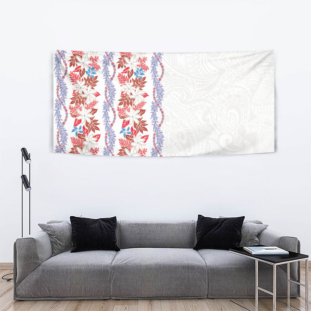 Monstera Tiare Plumeria Tapestry Red Polynesian Pattern LT01 - Polynesian Pride
