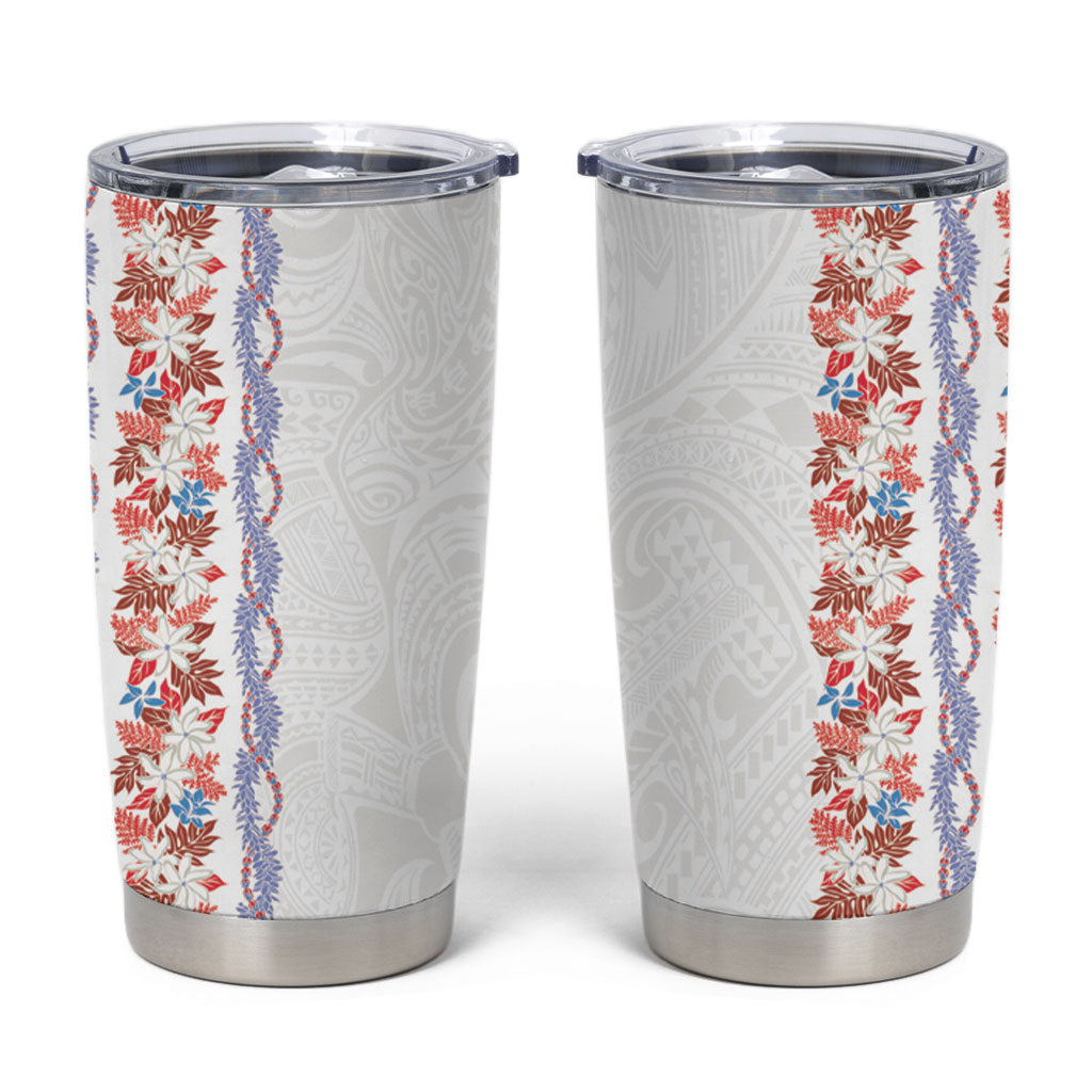 Monstera Tiare Plumeria Tumbler Cup Red Polynesian Pattern LT01 Red - Polynesian Pride