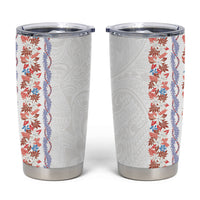 Monstera Tiare Plumeria Tumbler Cup Red Polynesian Pattern LT01 Red - Polynesian Pride
