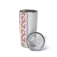 Monstera Tiare Plumeria Tumbler Cup Red Polynesian Pattern LT01 - Polynesian Pride