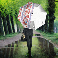 Monstera Tiare Plumeria Umbrella Red Polynesian Pattern LT01 - Polynesian Pride