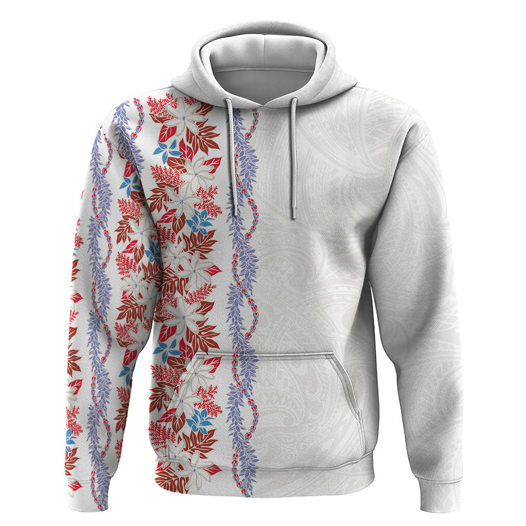 Monstera Tiare Plumeria Zip Hoodie Red Polynesian Pattern LT01 Pullover Hoodie Red - Polynesian Pride