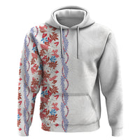 Monstera Tiare Plumeria Zip Hoodie Red Polynesian Pattern LT01 Pullover Hoodie Red - Polynesian Pride