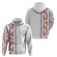 Monstera Tiare Plumeria Zip Hoodie Red Polynesian Pattern LT01 - Polynesian Pride