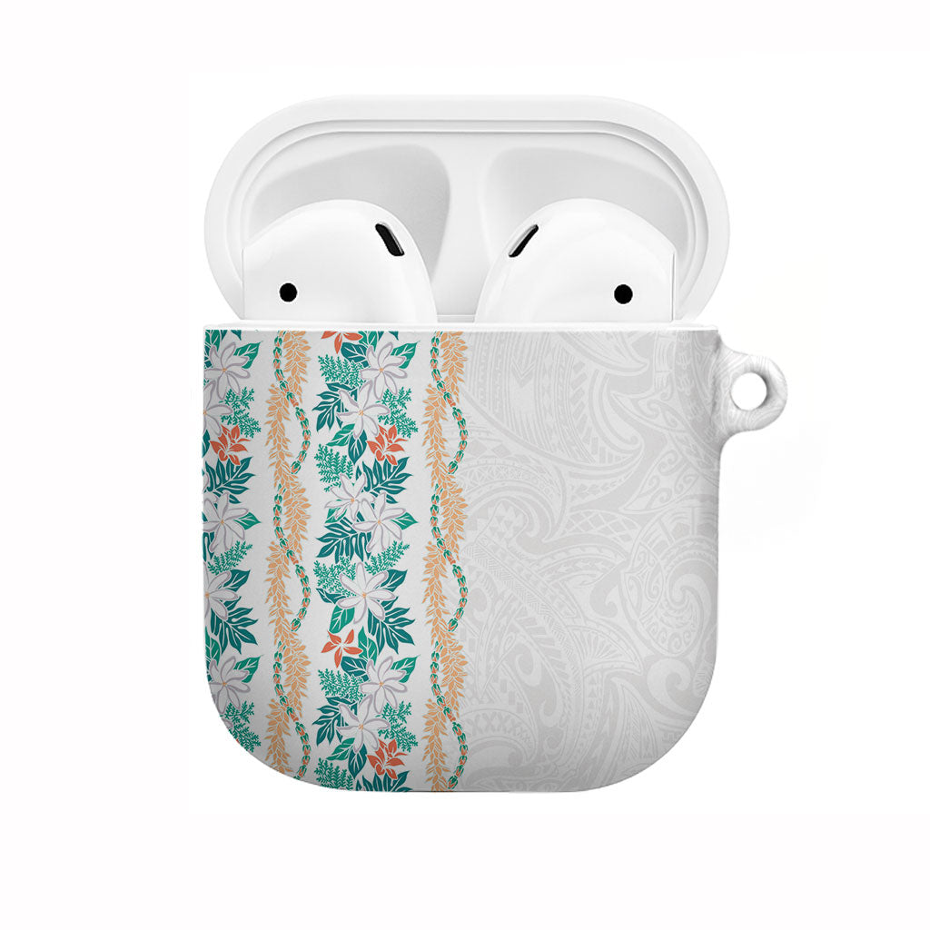 Monstera Tiare Plumeria AirPods Case Teal Polynesian Pattern LT01 Teal - Polynesian Pride