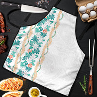 Monstera Tiare Plumeria Apron Teal Polynesian Pattern LT01 Teal - Polynesian Pride