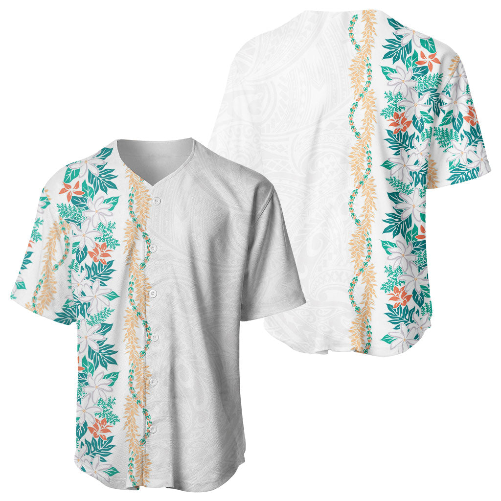 Monstera Tiare Plumeria Baseball Jersey Teal Polynesian Pattern LT01 - Polynesian Pride