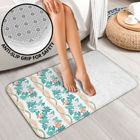 Monstera Tiare Plumeria Bathroom Set Teal Polynesian Pattern LT01 - Polynesian Pride