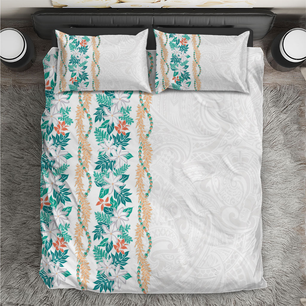 Monstera Tiare Plumeria Bedding Set Teal Polynesian Pattern LT01 Teal - Polynesian Pride