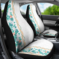 Monstera Tiare Plumeria Car Seat Cover Teal Polynesian Pattern LT01 - Polynesian Pride