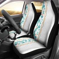 Monstera Tiare Plumeria Car Seat Cover Teal Polynesian Pattern LT01 - Polynesian Pride