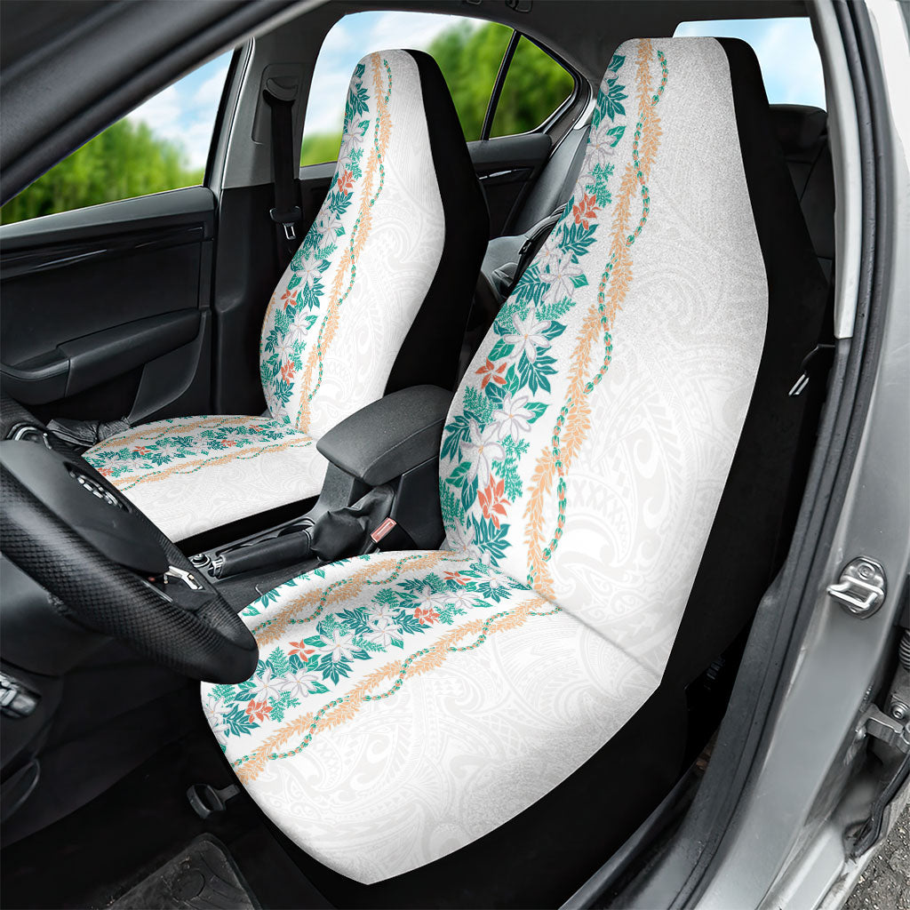 Monstera Tiare Plumeria Car Seat Cover Teal Polynesian Pattern LT01 - Polynesian Pride