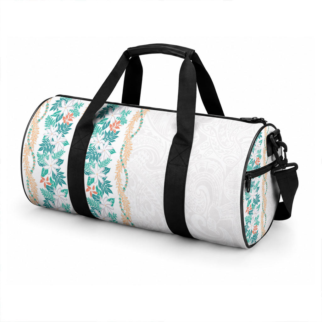 Monstera Tiare Plumeria Duffle Bag Teal Polynesian Pattern LT01 - Polynesian Pride