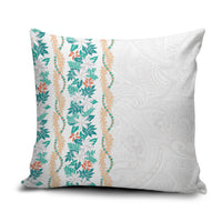 Monstera Tiare Plumeria Pillow Cover Teal Polynesian Pattern LT01 Teal - Polynesian Pride
