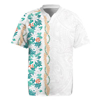 Monstera Tiare Plumeria Rugby Jersey Teal Polynesian Pattern LT01 Teal - Polynesian Pride