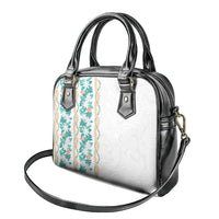 Monstera Tiare Plumeria Shoulder Handbag Teal Polynesian Pattern LT01 - Polynesian Pride
