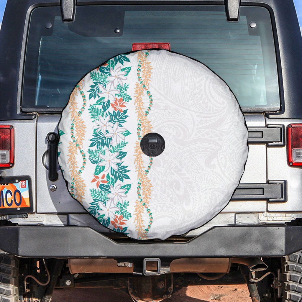Monstera Tiare Plumeria Spare Tire Cover Teal Polynesian Pattern LT01 Teal - Polynesian Pride