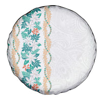 Monstera Tiare Plumeria Spare Tire Cover Teal Polynesian Pattern LT01 - Polynesian Pride