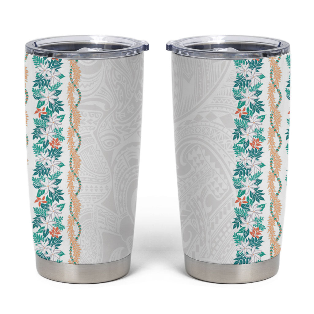 Monstera Tiare Plumeria Tumbler Cup Teal Polynesian Pattern LT01 Teal - Polynesian Pride