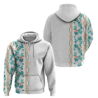 Monstera Tiare Plumeria Zip Hoodie Teal Polynesian Pattern LT01 - Polynesian Pride