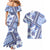 Hawaii Quilt Couples Matching Mermaid Dress and Hawaiian Shirt Kakau Polynesian Pattern Blue Version LT01 - Polynesian Pride