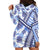 Hawaii Quilt Hoodie Dress Kakau Polynesian Pattern Blue Version LT01 - Polynesian Pride