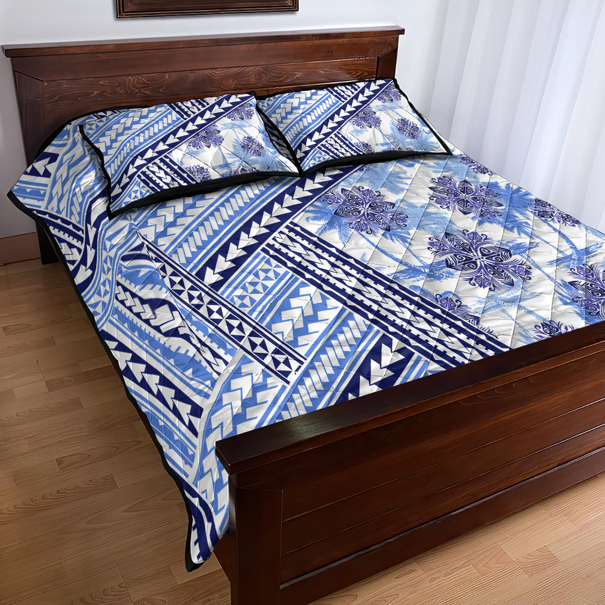 Hawaii Quilt Quilt Bed Set Kakau Polynesian Pattern Blue Version LT01 - Polynesian Pride