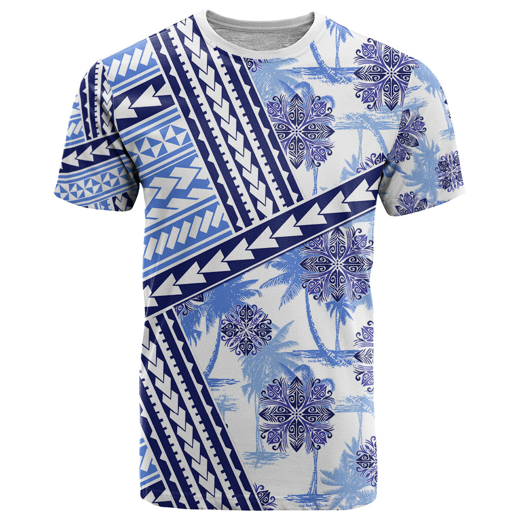 Hawaii Quilt T Shirt Kakau Polynesian Pattern Blue Version LT01 Blue - Polynesian Pride