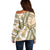 Hawaii Quilt Off Shoulder Sweater Kakau Polynesian Pattern Gold Version LT01 - Polynesian Pride