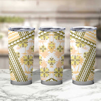 Hawaii Quilt Tumbler Cup Kakau Polynesian Pattern Gold Version