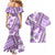 Hawaii Quilt Couples Matching Mermaid Dress and Hawaiian Shirt Kakau Polynesian Pattern Lilac Version LT01 - Polynesian Pride