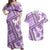 Hawaii Quilt Couples Matching Off Shoulder Maxi Dress and Hawaiian Shirt Kakau Polynesian Pattern Lilac Version LT01 Purple - Polynesian Pride