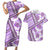 Hawaii Quilt Couples Matching Short Sleeve Bodycon Dress and Hawaiian Shirt Kakau Polynesian Pattern Lilac Version LT01 Purple - Polynesian Pride