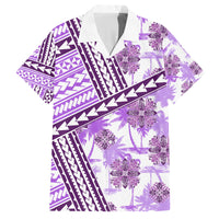 Hawaii Quilt Family Matching Summer Maxi Dress and Hawaiian Shirt Kakau Polynesian Pattern Lilac Version LT01 Dad's Shirt - Short Sleeve Purple - Polynesian Pride