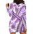 Hawaii Quilt Hoodie Dress Kakau Polynesian Pattern Lilac Version LT01 - Polynesian Pride