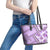 Hawaii Quilt Leather Tote Bag Kakau Polynesian Pattern Lilac Version LT01 - Polynesian Pride