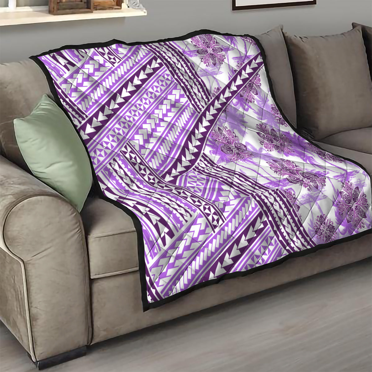 Hawaii Quilt Quilt Kakau Polynesian Pattern Lilac Version LT01 - Polynesian Pride