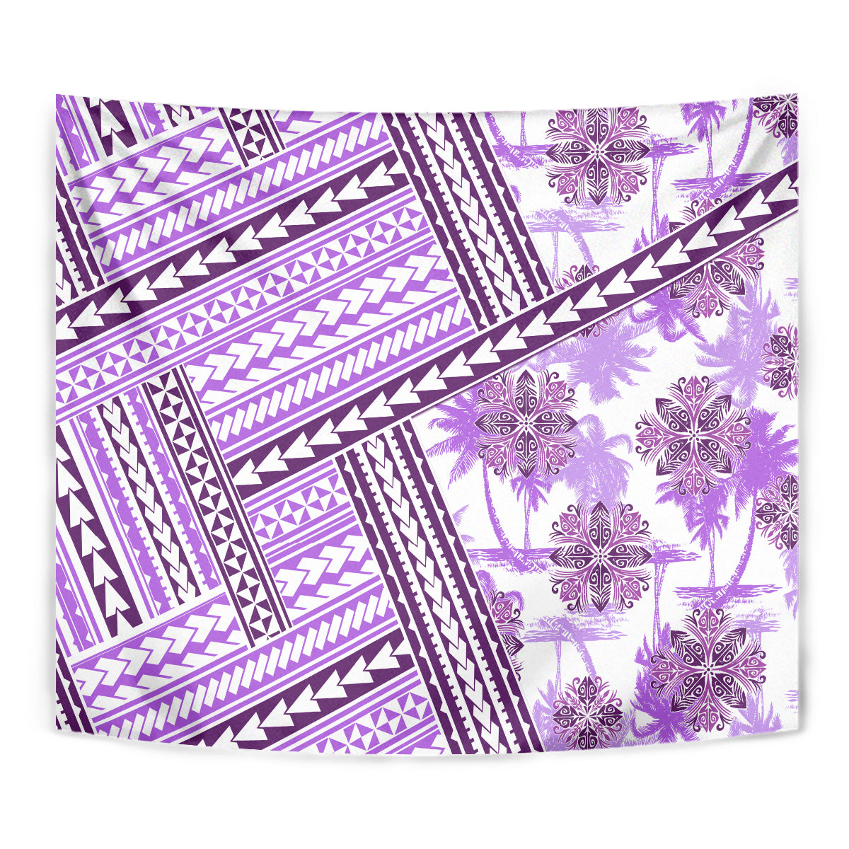Hawaii Quilt Tapestry Kakau Polynesian Pattern Lilac Version LT01 - Polynesian Pride