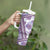 Hawaii Quilt Tumbler With Handle Kakau Polynesian Pattern Lilac Version