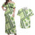 Hawaii Quilt Couples Matching Off Shoulder Maxi Dress and Hawaiian Shirt Kakau Polynesian Pattern Olive Green Version LT01 Green - Polynesian Pride