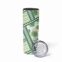 Hawaii Quilt Skinny Tumbler Kakau Polynesian Pattern Olive Green Version