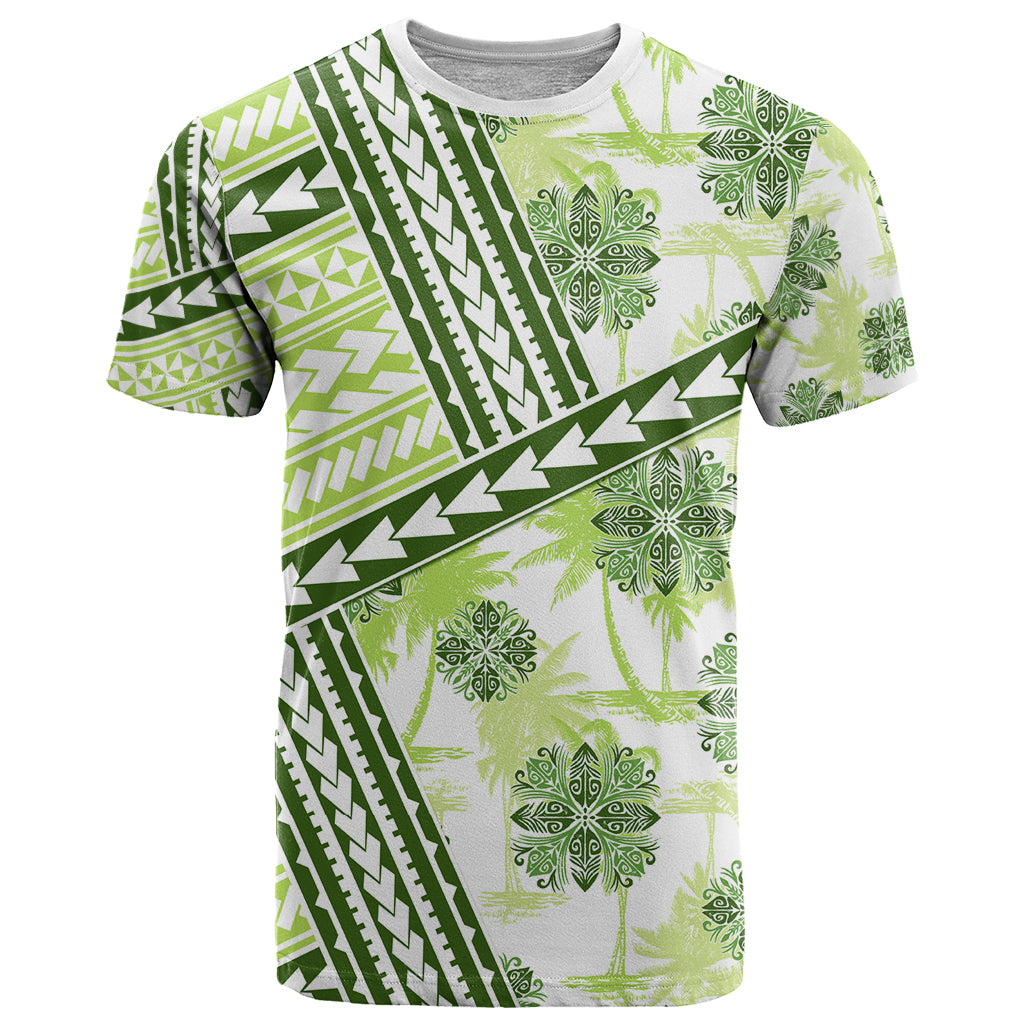 Hawaii Quilt T Shirt Kakau Polynesian Pattern Olive Green Version LT01 Green - Polynesian Pride