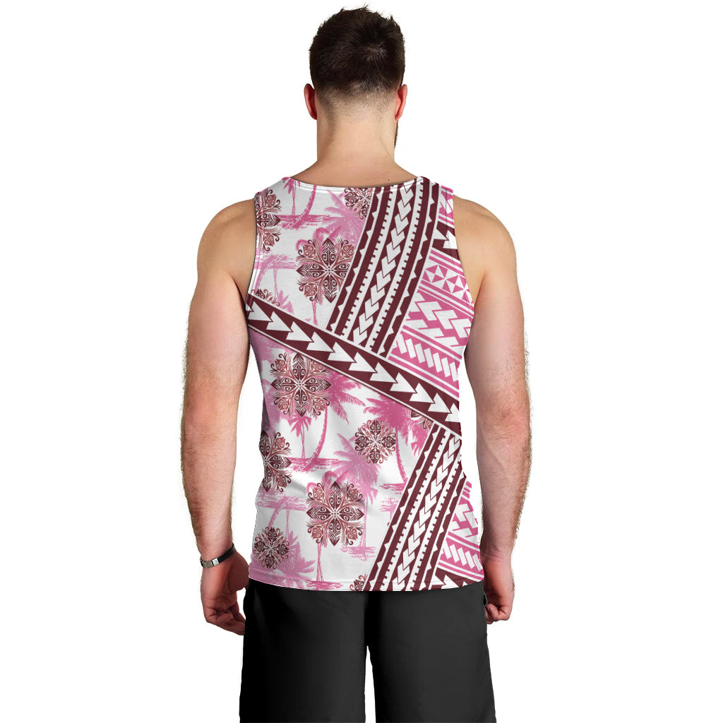 Hawaii Quilt Men Tank Top Kakau Polynesian Pattern Mauve Pink Version LT01 - Polynesian Pride