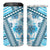 Hawaii Quilt 4 in 1 Can Cooler Tumbler Kakau Polynesian Pattern Sky Blue Version