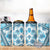 Hawaii Quilt 4 in 1 Can Cooler Tumbler Kakau Polynesian Pattern Sky Blue Version