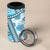 Hawaii Quilt 4 in 1 Can Cooler Tumbler Kakau Polynesian Pattern Sky Blue Version