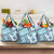 Hawaii Quilt Grocery Bag Kakau Polynesian Pattern Sky Blue Version