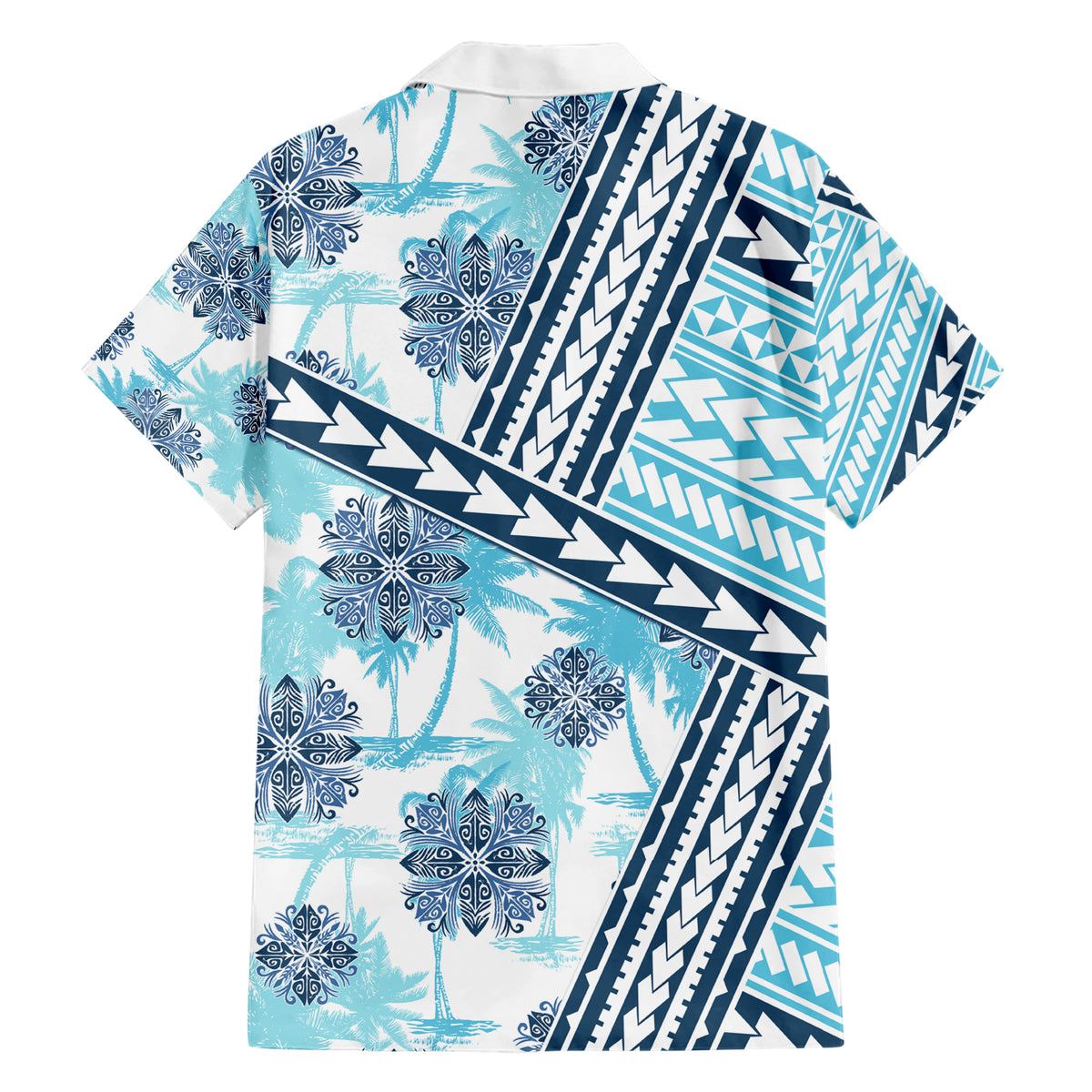 Hawaii Quilt Hawaiian Shirt Kakau Polynesian Pattern Sky Blue Version LT01 - Polynesian Pride