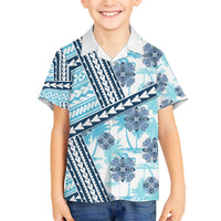 Hawaii Quilt Hawaiian Shirt Kakau Polynesian Pattern Sky Blue Version LT01 - Polynesian Pride