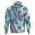 Hawaii Quilt Hoodie Kakau Polynesian Pattern Sky Blue Version LT01 Zip Hoodie Blue - Polynesian Pride